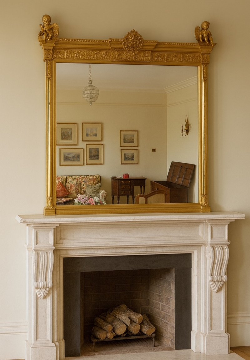 A Very Attractive Good Sized Gilded Mantel Mirror